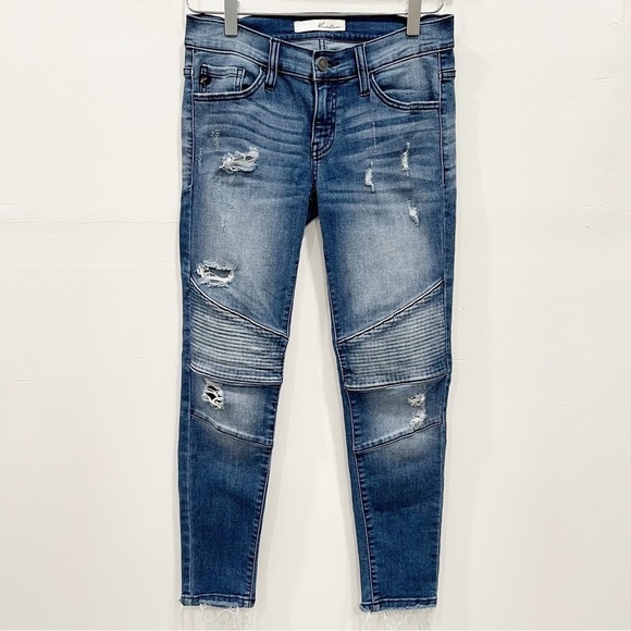 KanCan Motto Raw Hem Jeans Distressed Size 25 Ankle Skinny - Picture 1 of 10